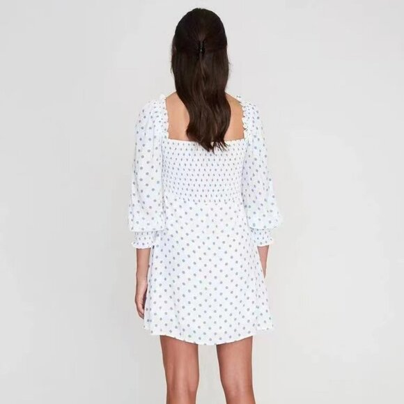 Faithfull the Brand Arianne Mini Dress Maurice Dot Print Size XXL NWT - Picture 4 of 4